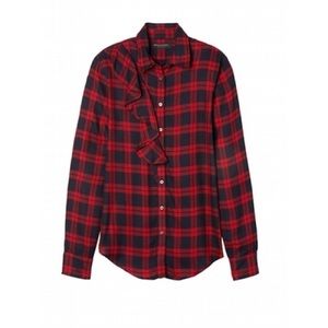 BR Dillon Plaid Blouse with Ruffle